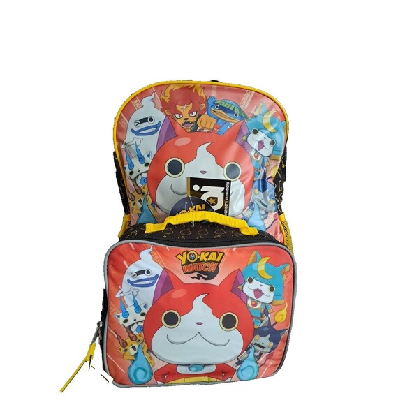 Yokai Watch Characters 16" School Travel Backpack & Lunch Bag Set Red Black NWT - Picture 1 of 14